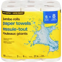 Jumbo Paper Towels, 6 Rolls