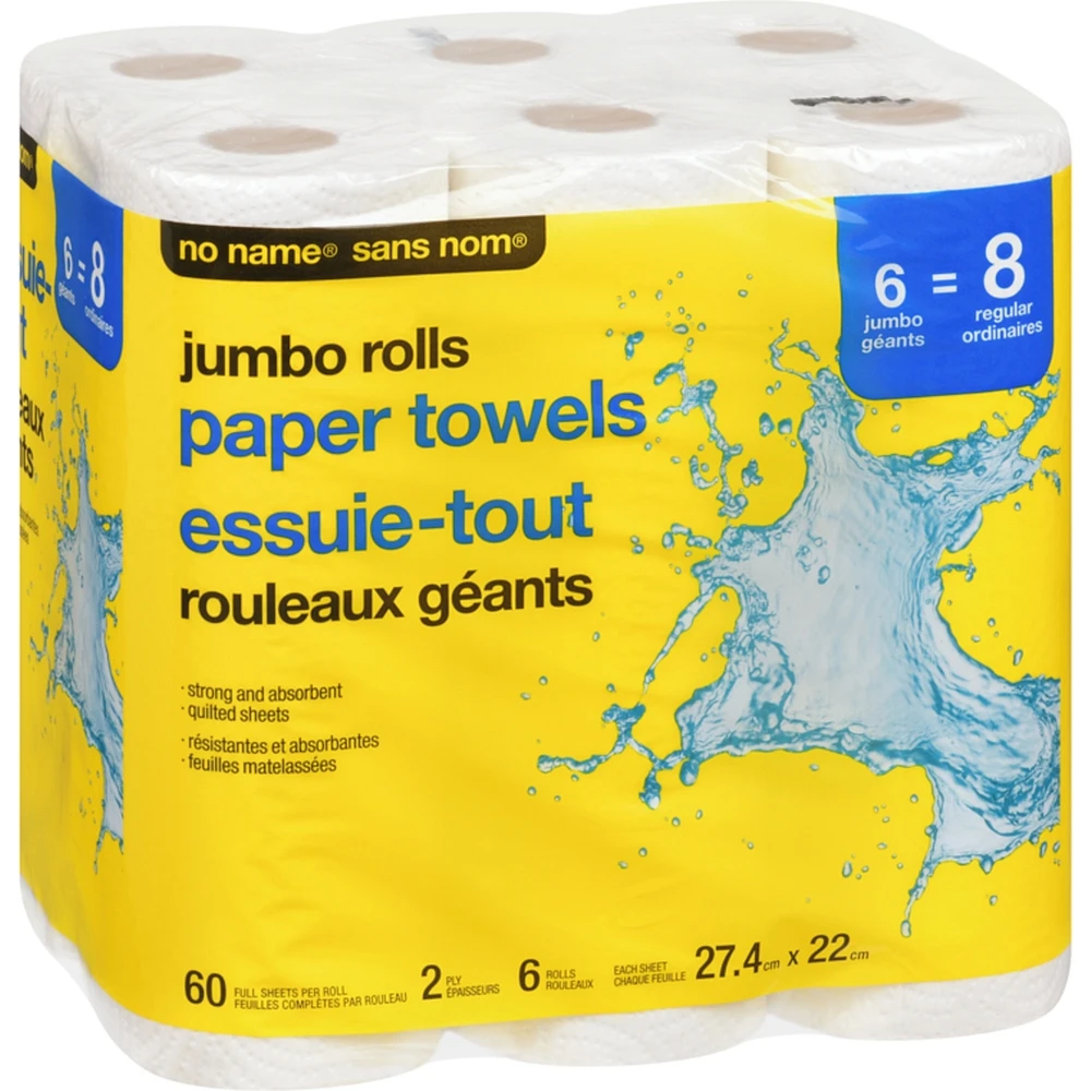 Jumbo Paper Towels, 6 Rolls