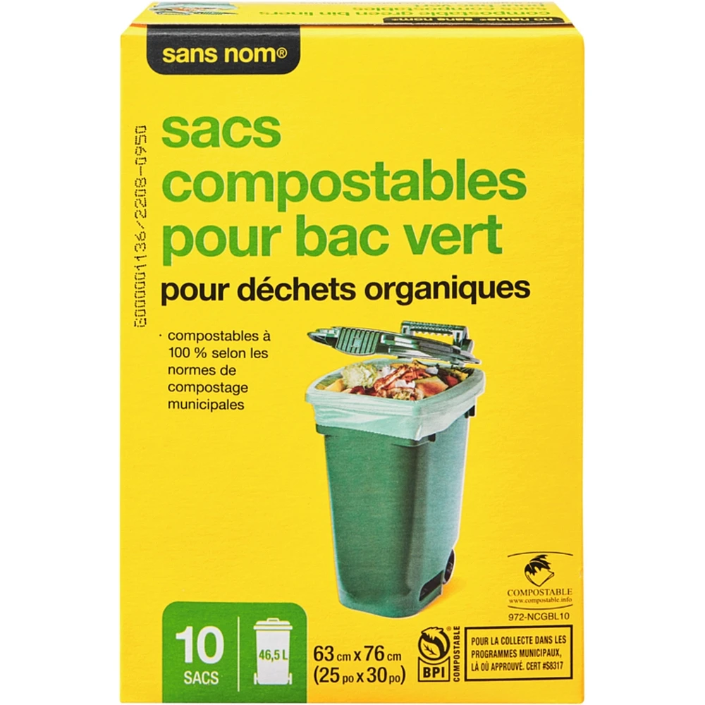 Compostable Green Been Liners For Organics 46.5 L