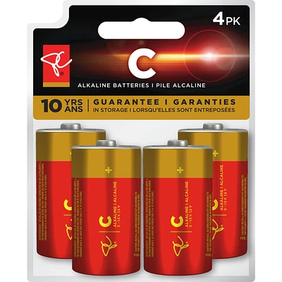 Long Life Alkaline Batteries C 4-Pack