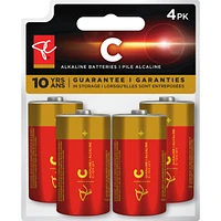 Long Life Alkaline Batteries C 4-Pack