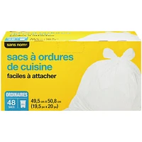 Kitchen Garbage Bags Quick-Tie Regular 49.5 Cm X 50.8 Cm