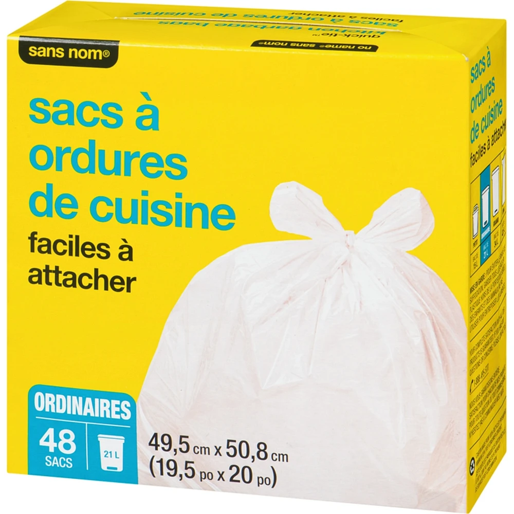 Kitchen Garbage Bags Quick-Tie Regular 49.5 Cm X 50.8 Cm