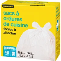 Kitchen Garbage Bags Quick-Tie Regular 49.5 Cm X 50.8 Cm
