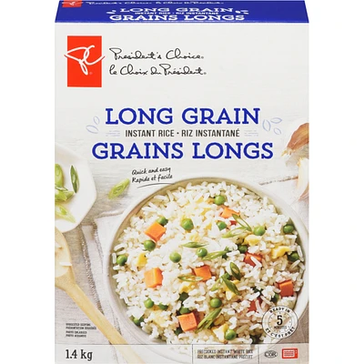 Riz instantané à grains longs