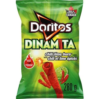 Dinamita Chile-Lime Burn rolled tortilla chips