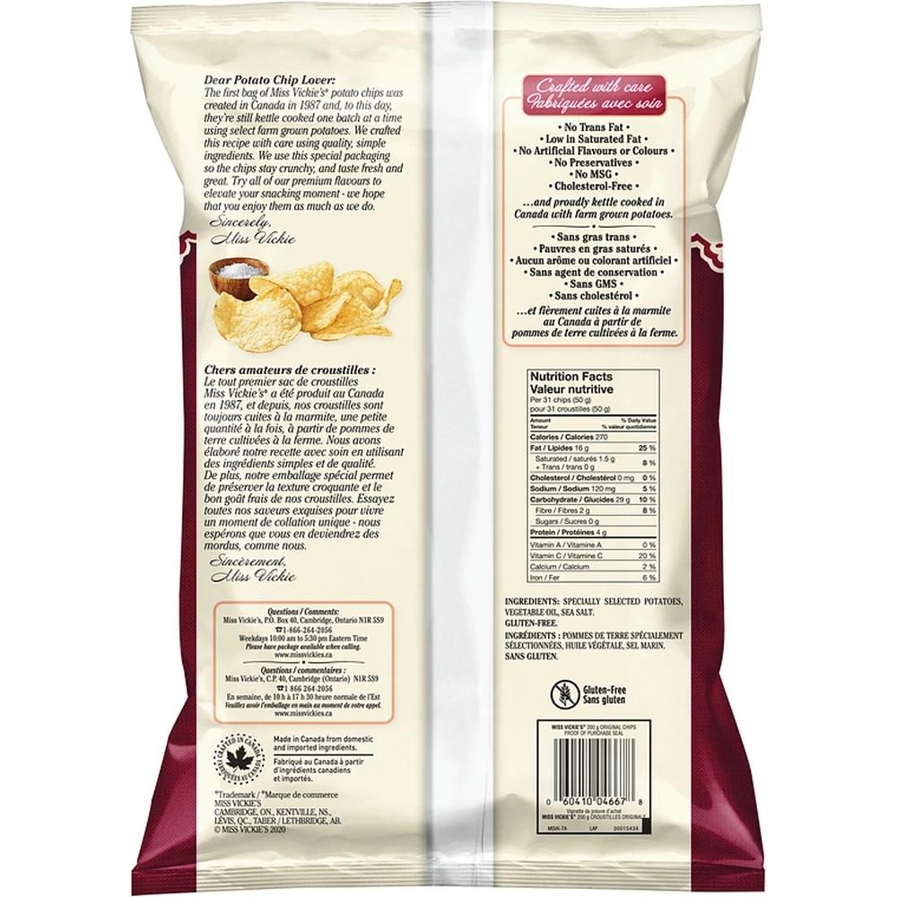 Original Recipe kettle cooked potato chips 200g