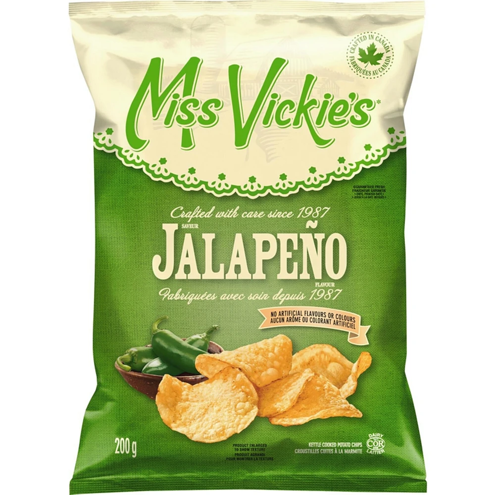 JalapeÃ±o flavour kettle cooked potato chips 200g