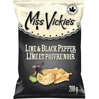 Lime & Black Pepper flavour kettle cooked potato chips 200g