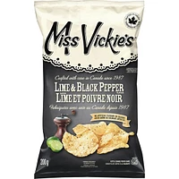 Lime & Black Pepper flavour kettle cooked potato chips 200g