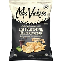 Lime & Black Pepper flavour kettle cooked potato chips 200g