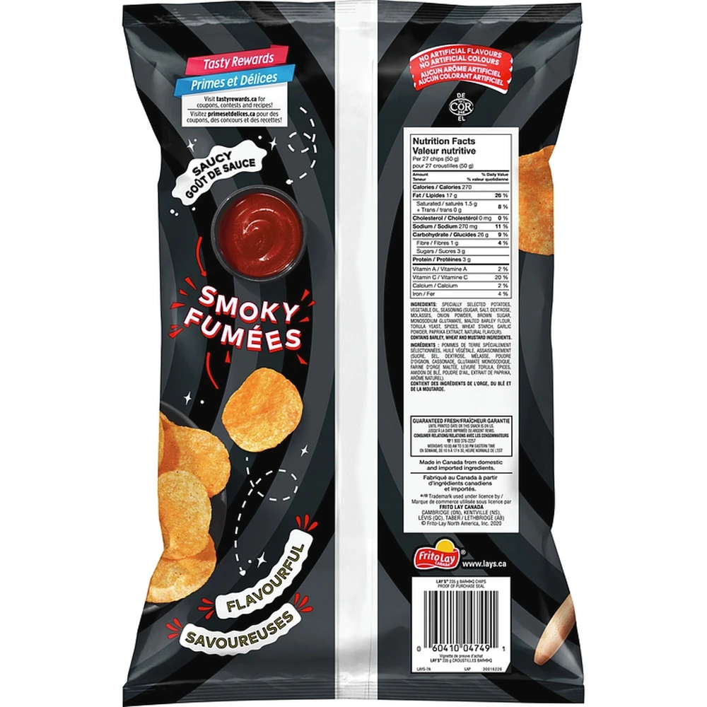 Bar-B-Q flavoured potato chips