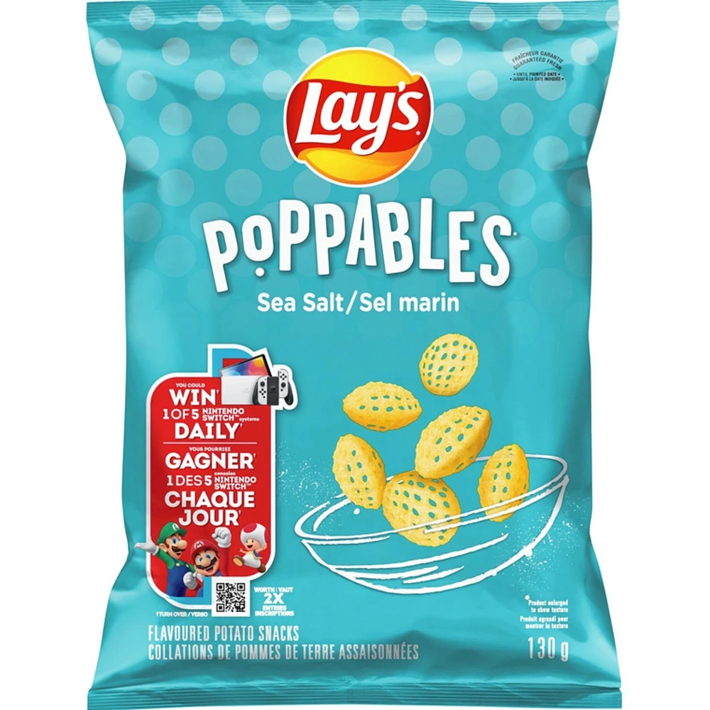 Poppables Sea Salt flavoured potato snacks