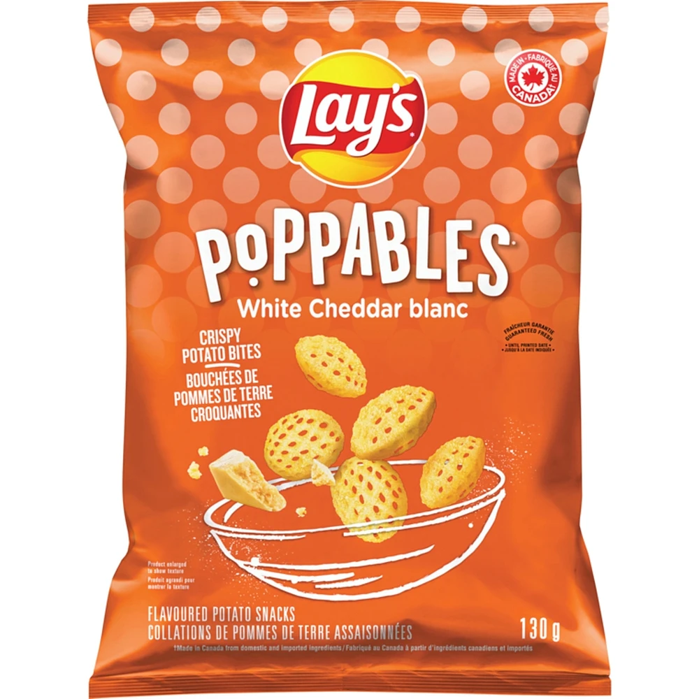 Poppables White Cheddar flavoured potato snacks