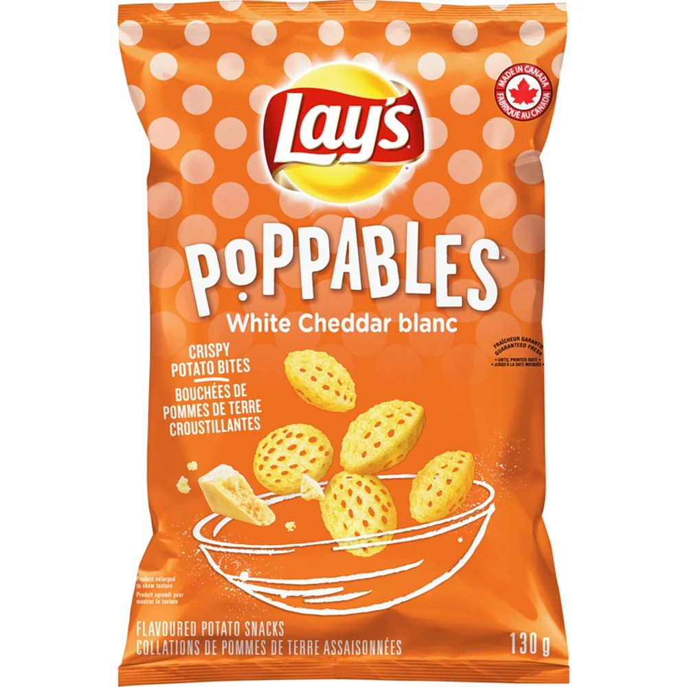 Poppables White Cheddar flavoured potato snacks