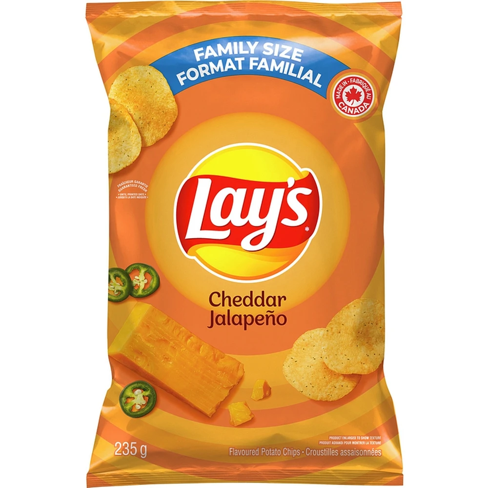 Cheddar Jalapeño flavoured potato chips