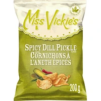 Spicy Dill Pickle flavour kettle cooked potato chips 200g