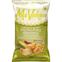 Spicy Dill Pickle flavour kettle cooked potato chips 200g