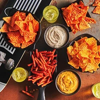 Spicy Nacho flavoured tortilla chips