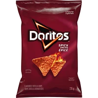 Spicy Nacho flavoured tortilla chips