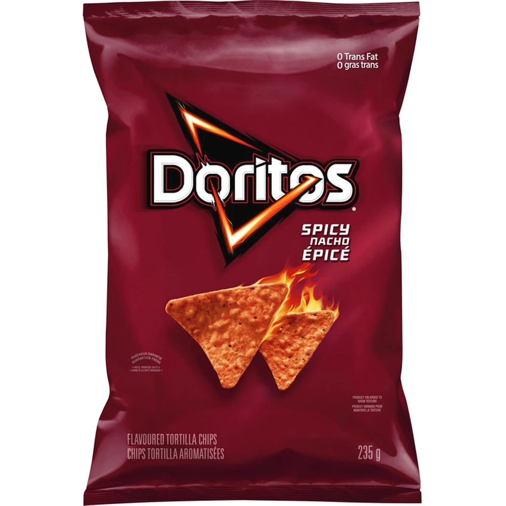 Spicy Nacho flavoured tortilla chips