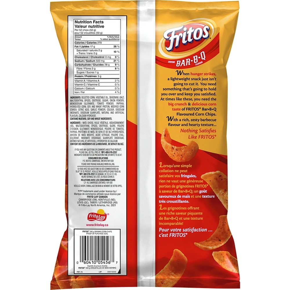 Bar-B-Q Flavour Corn Chips 340g