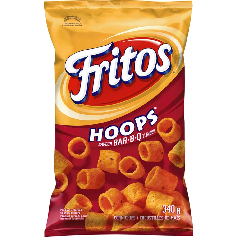 Hoops Bar-B-Q Flavour Corn Chips 340g