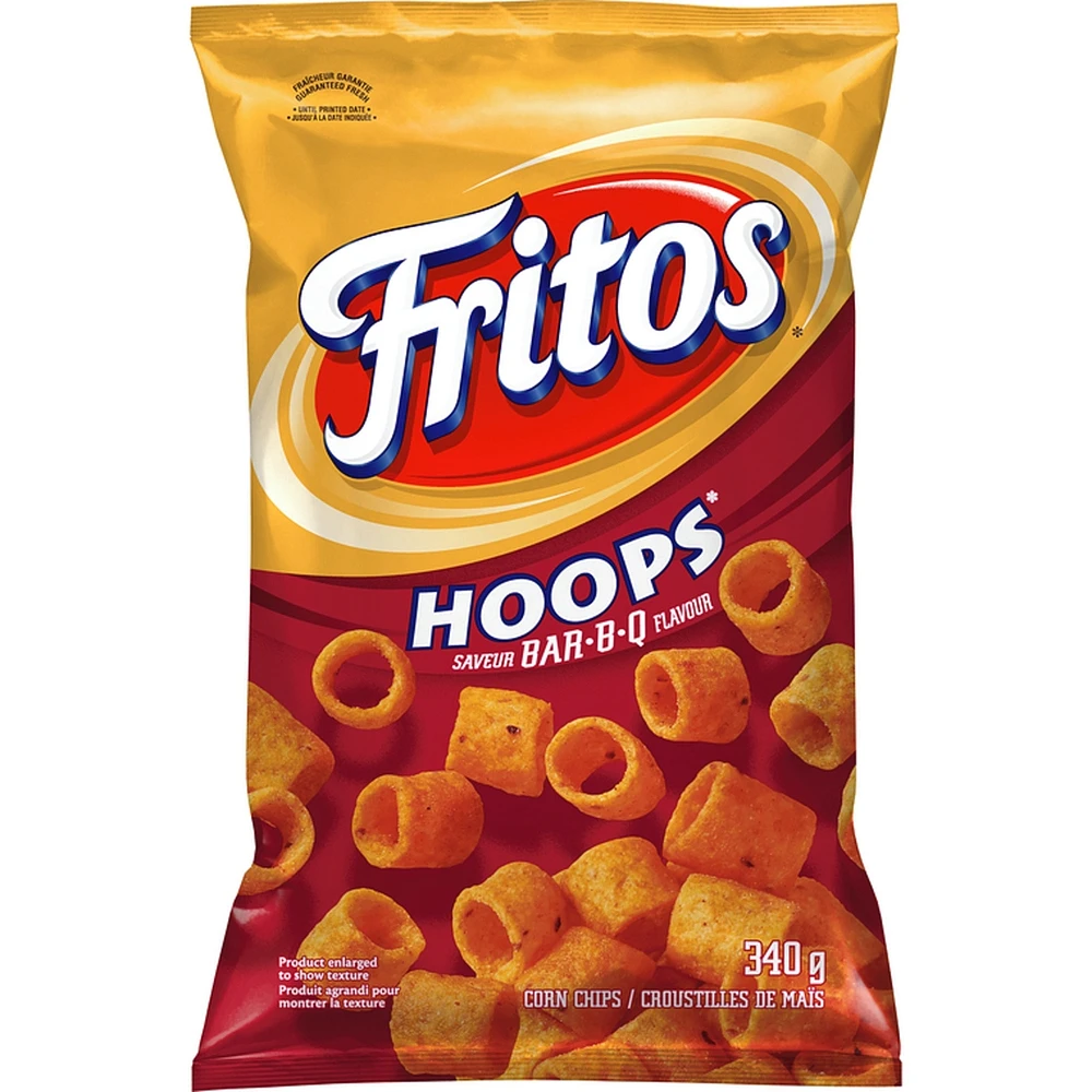 Hoops Bar-B-Q Flavour Corn Chips 340g