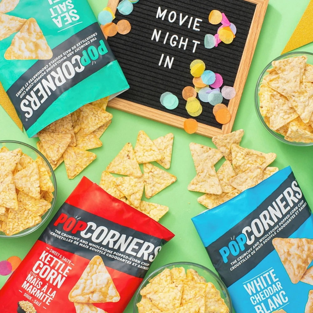 White Cheddar Flavoured Popped-Corn Chips