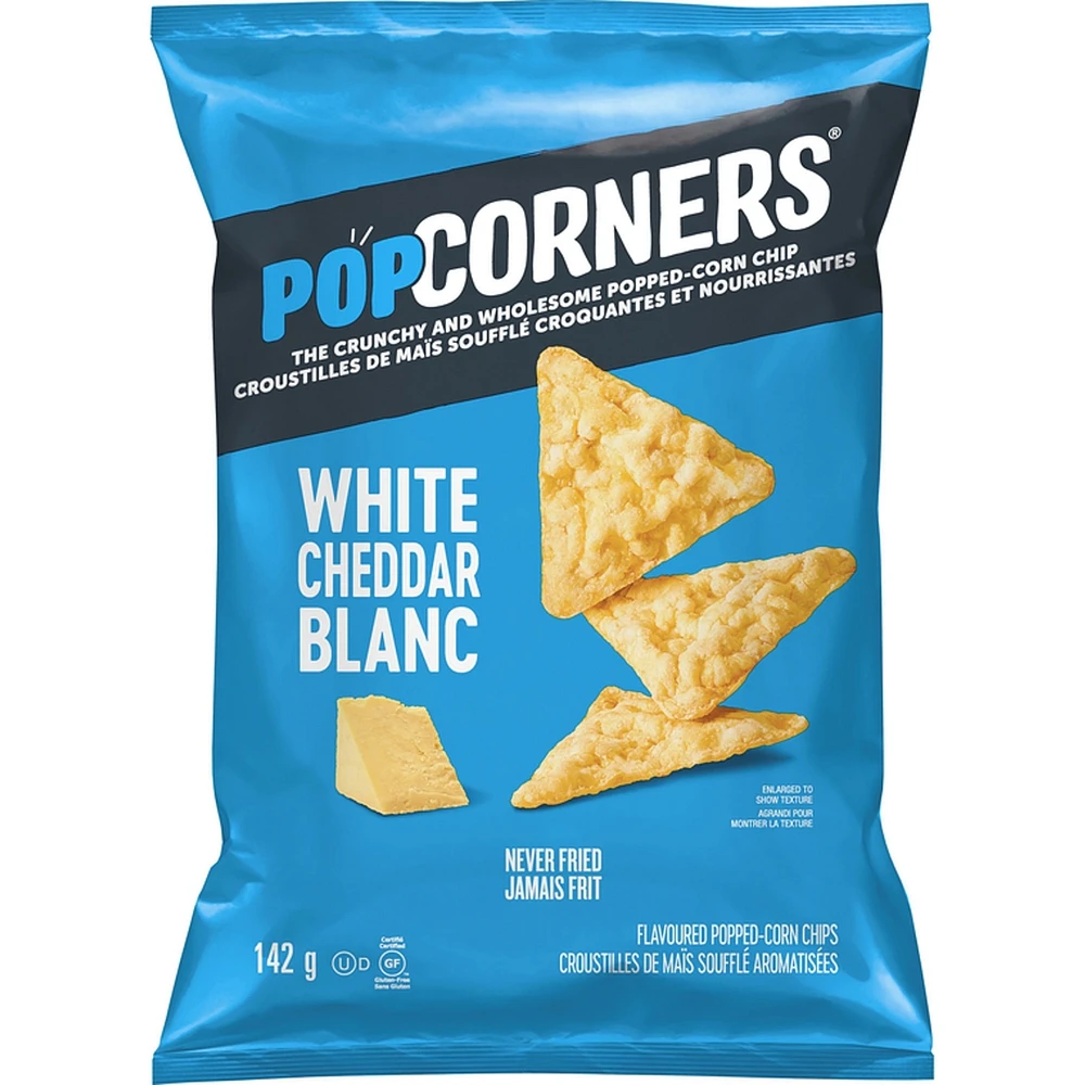 White Cheddar Flavoured Popped-Corn Chips