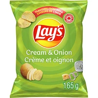 Cream & Onion ridged flavoured potato chips