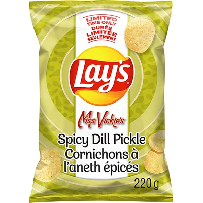 Spicy Dill Pickle Flavoured Potato Chips