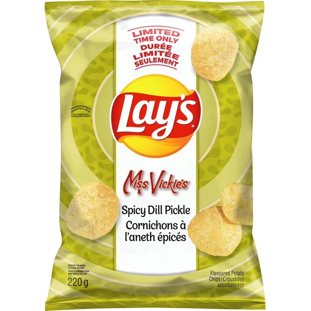 Spicy Dill Pickle Flavoured Potato Chips