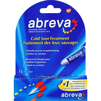 Abreva Cold Sore Treatment cream Tube 2g