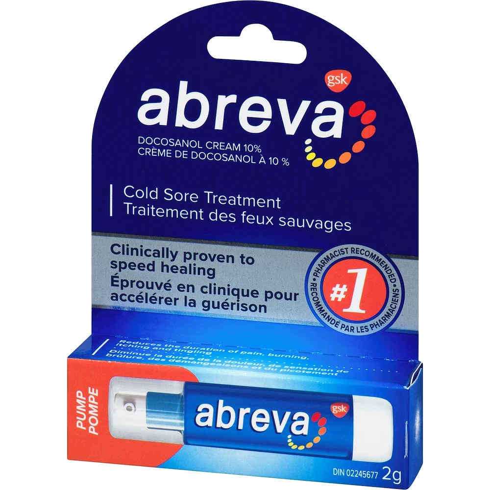 Abreva Cold Sore Treatment Cream Pump 2g