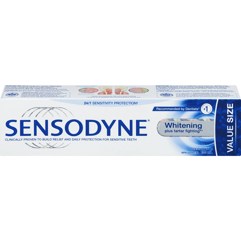 SENSODYNE Whitening plus Tartar Fighting Daily Sensitivity Toothpaste, Mint 75ml