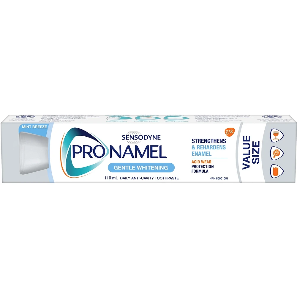 ProNamel Gentle Whitening Enamel Care Toothpaste, Mint Breeze, 110mL Value Size