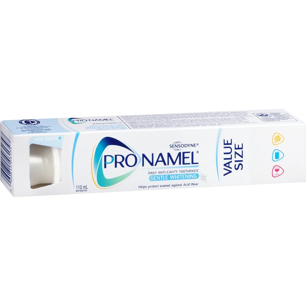 ProNamel Gentle Whitening Enamel Care Toothpaste, Mint Breeze, 110mL Value Size