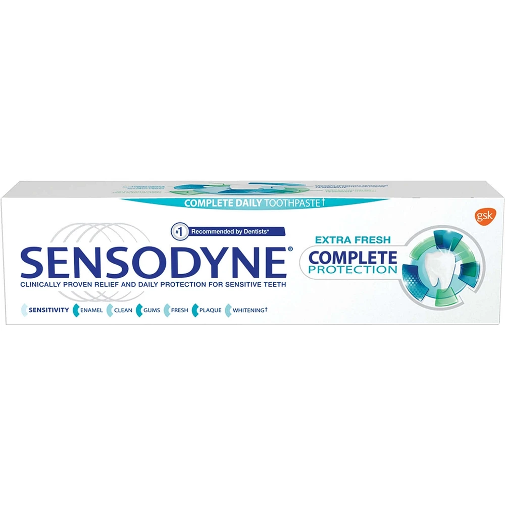 SENSODYNE Complete Protection Extra Fresh Daily Toothpaste for Sensitive Teeth, Mint 75ml