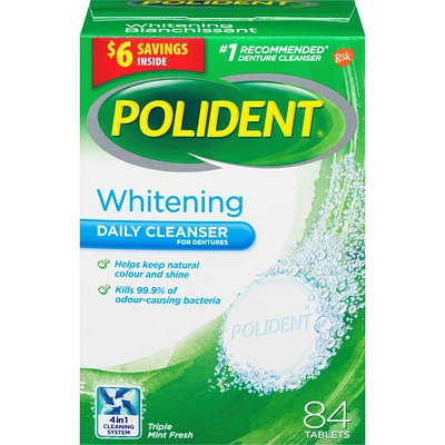 Polident Whitening, 84 Tabs