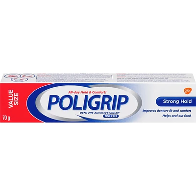 Poligrip  Strong Hold Denture Adhesive Cream 70g
