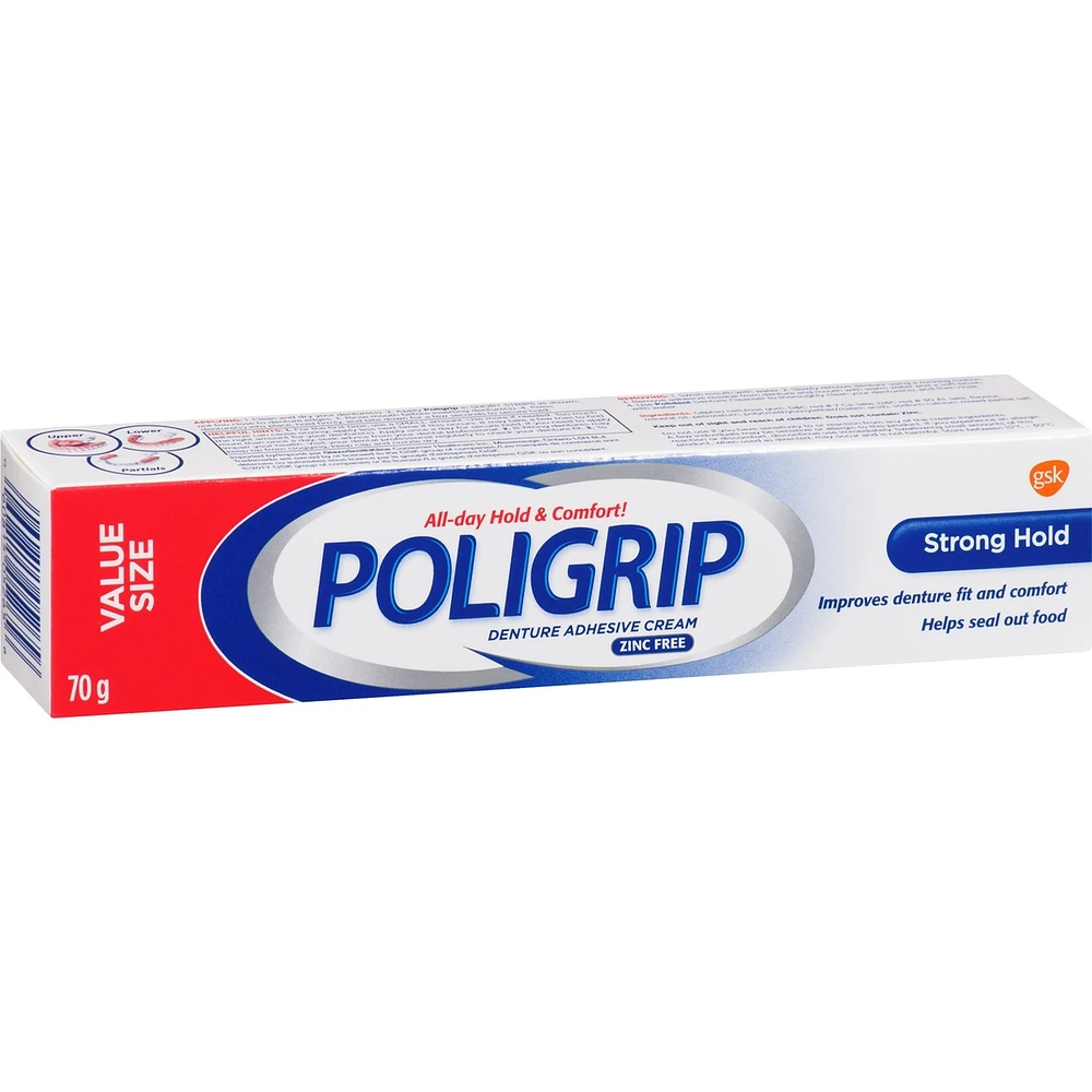 Poligrip  Strong Hold Denture Adhesive Cream 70g