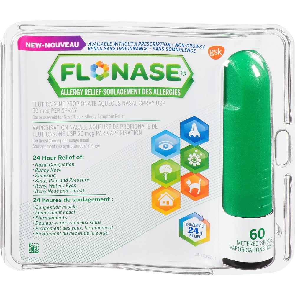 Flonase Allergy Nasal Spray, 24-Hour All-In-One Allergy Relief, Non-Drowsy