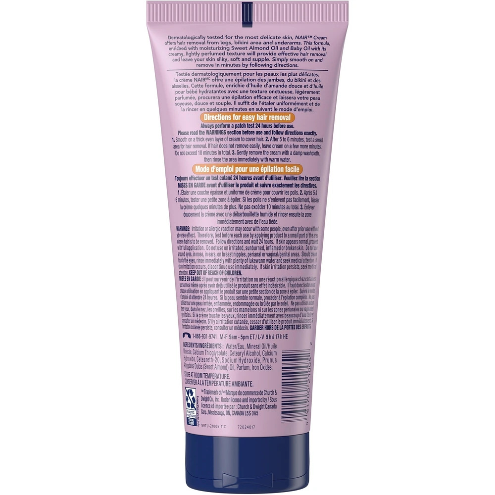 Sensitive Formula Hair Removal Crème with Sweet Almond Oil and Baby Oil