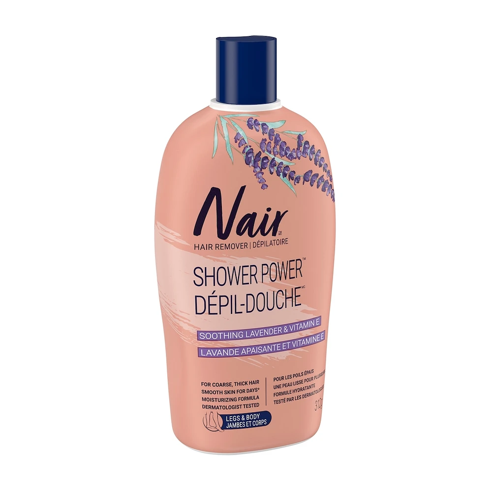 Shower Power Max Hair Remover for Coarse Hair on Legs and Body with Soothing Lavender and Vitamin E