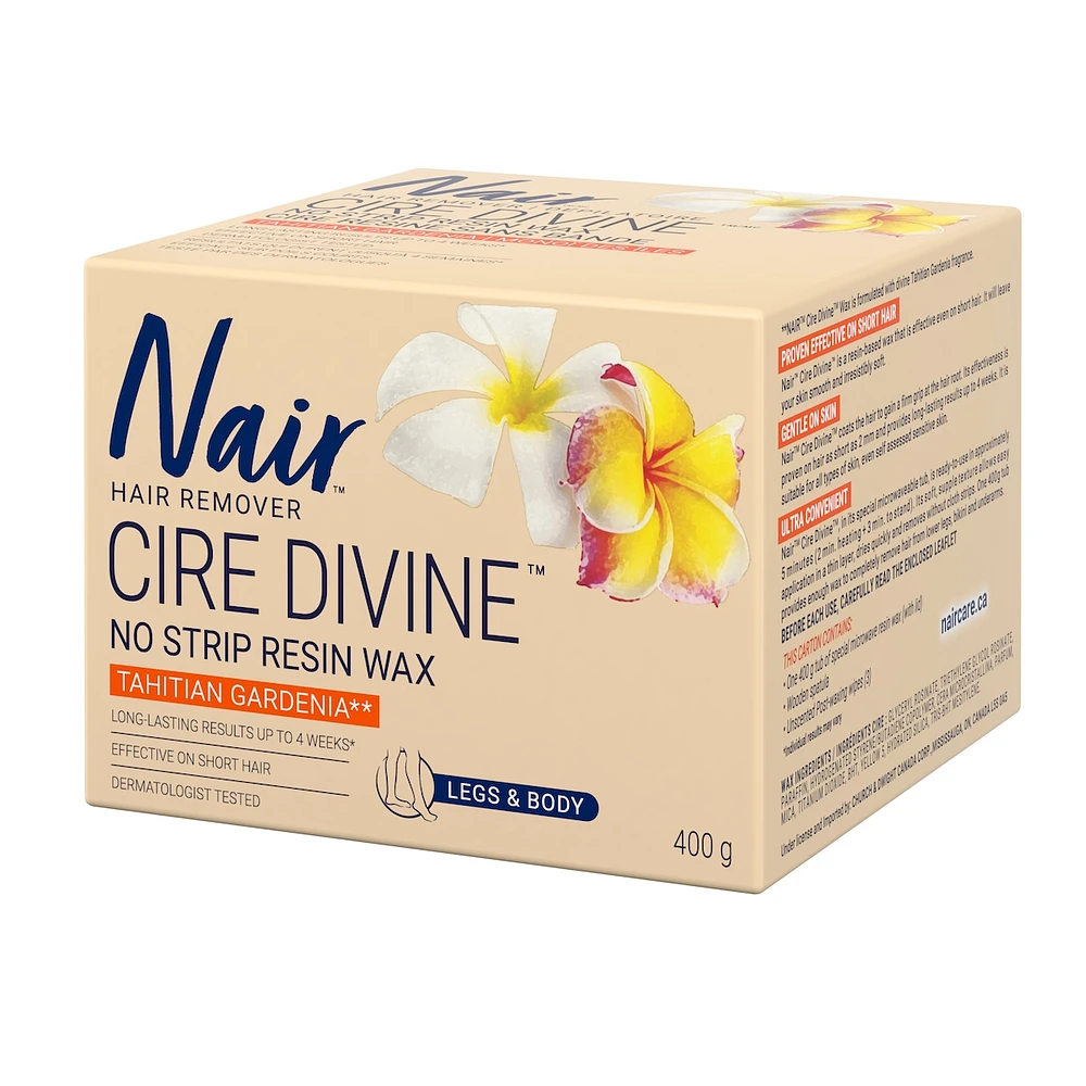 Cire Divine No Strip Resin Wax for Legs and Body, Tahitian Gardenia
