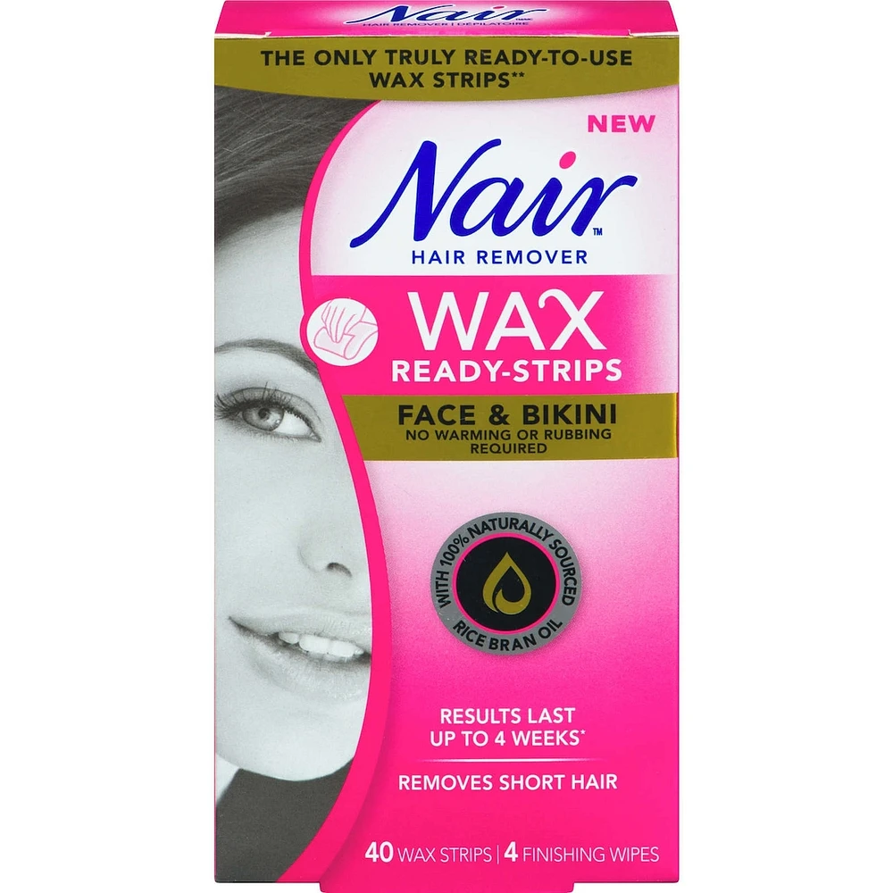 Wax Ready-Strips for Face and Bikini with 100% Naturally Sourced Rice Bran Oil