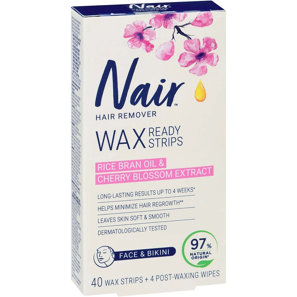 Wax Ready-Strips for Face and Bikini with 100% Naturally Sourced Rice Bran Oil