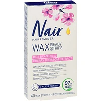 Wax Ready-Strips for Face and Bikini with 100% Naturally Sourced Rice Bran Oil
