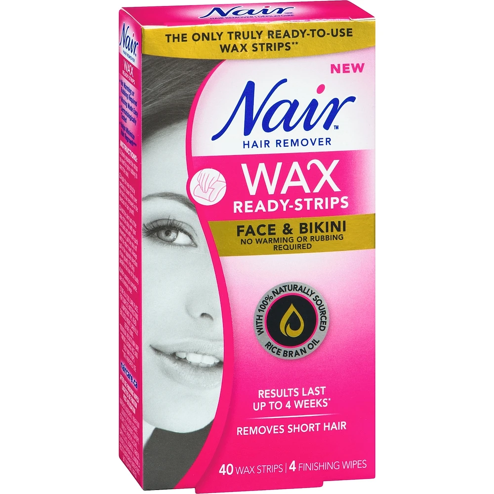 Wax Ready-Strips for Face and Bikini with 100% Naturally Sourced Rice Bran Oil